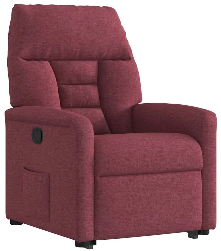 Poltrona reclinável elevatória tecido vermelho tinto