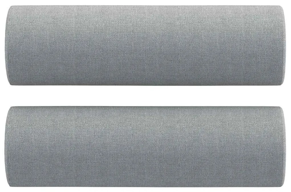 3 pcs conjunto de sofás com almofadas tecido cinzento-claro