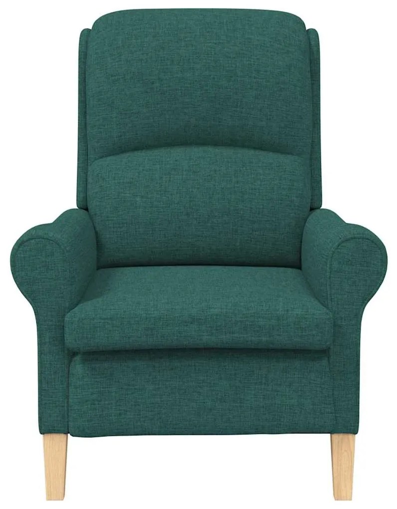 Poltrona Moderna Verde Escuro Tecido, Madeira Padrão Ergonómica