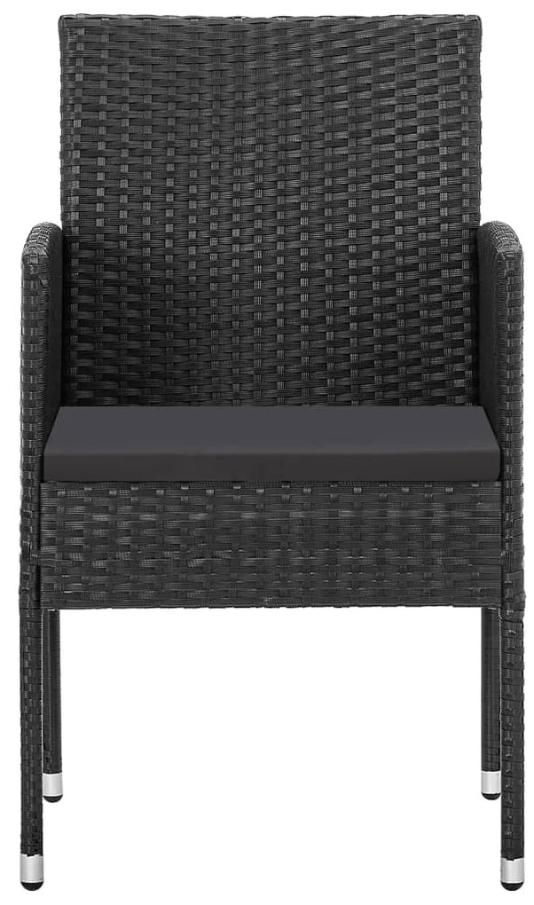 9 pcs conjunto de jantar para jardim preto