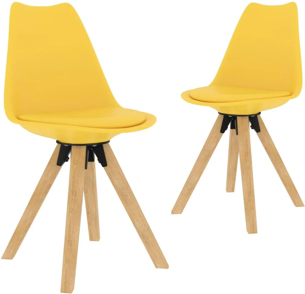 Cadeiras de jantar 2 pcs amarelo