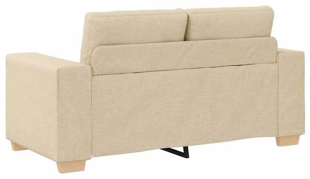 Conjunto de Sofá de 3 Peças com Almofadas em Tecido Creme
