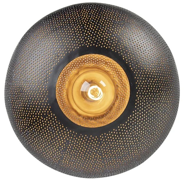 Candeeiro de teto oriental preto e dourado 40 cm - Radiance