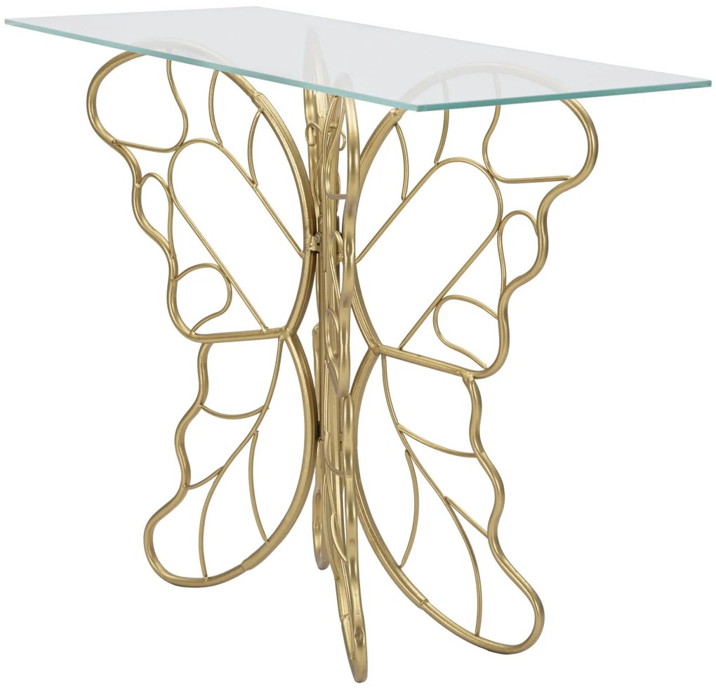MESA CONSOLA BORBOLETA 110X40X76 CM DOURADO