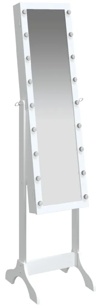 Espelho de pé com luzes LED 34x37x146 cm branco