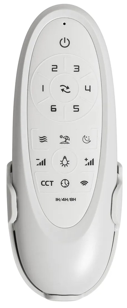 Ventilador de teto exterior preto com LED e controlo remoto IP44 - Toledo Moderno
