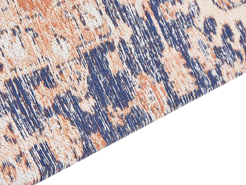 Tapete em algodão azul e vermelho 200 x 300 cm KURIN Beliani