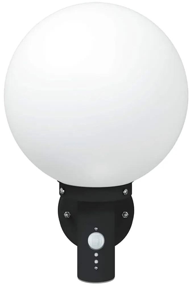 Luzes de Parede Externas com Sensor 2 pcs Aço Inoxidável Preto IP44
