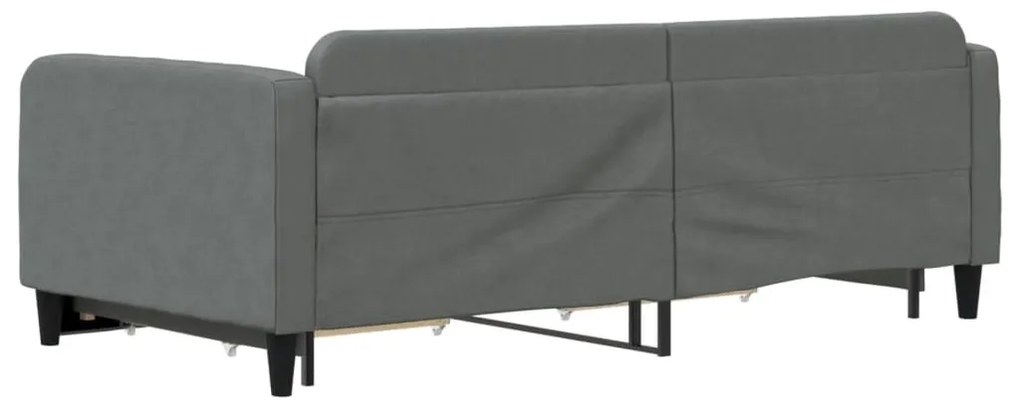 Sofá-cama c/ gavetão/gavetas 100x200 cm tecido cinzento-escuro