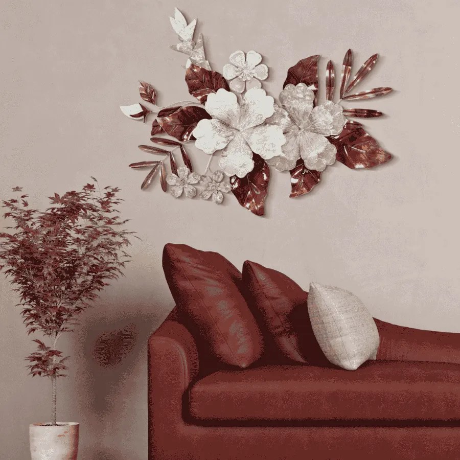 PAINEL DE FERRO DE PAREDE 3D BOUQUET CM 83X8,5X55 MULTICOLOR