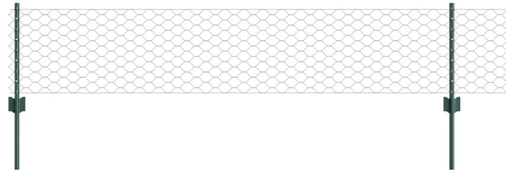 Postes de Cerca vidaXL 11 pcs U-Channel Verde 40 cm Aço