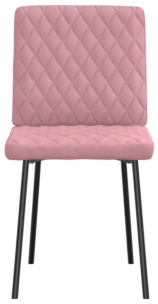 Cadeiras de jantar 6 pcs veludo rosa