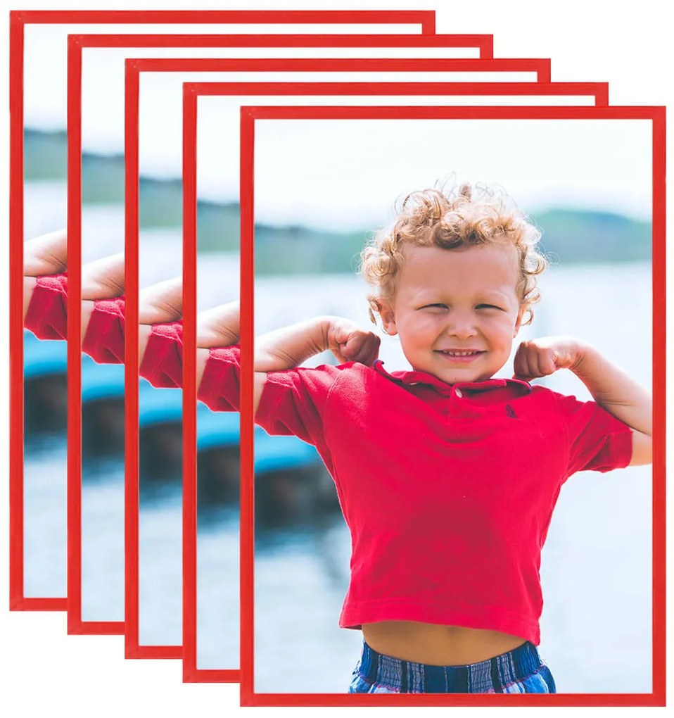 vidaXL Molduras para mesa 5 pcs 15x21 cm MDF vermelho
