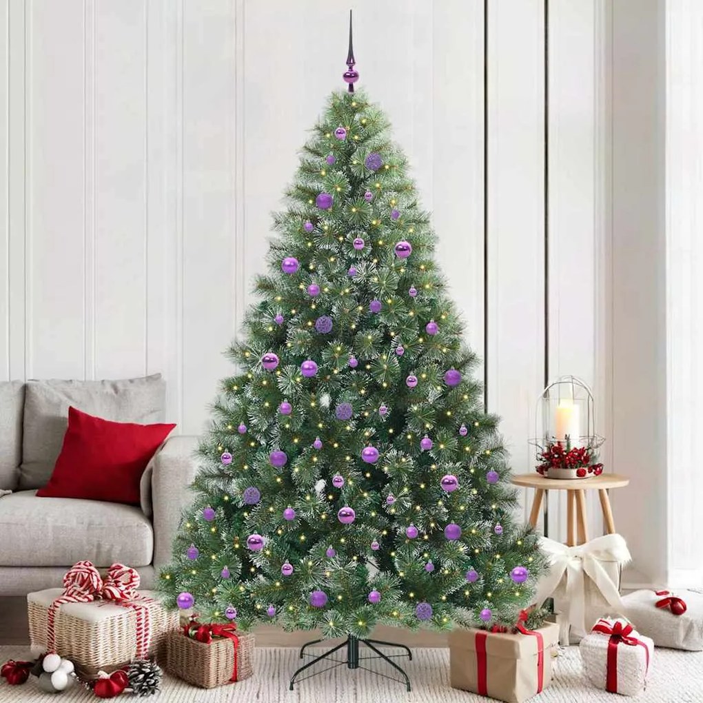 vidaXL Árvore de Natal Artificial com 300 LEDs Verde 210 cm PE e PVC