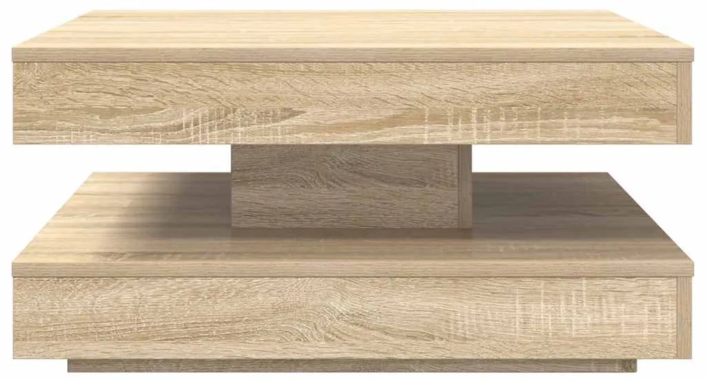 Mesa de centro rotativa a 360graus 70x70x34,5cm carvalho sonoma