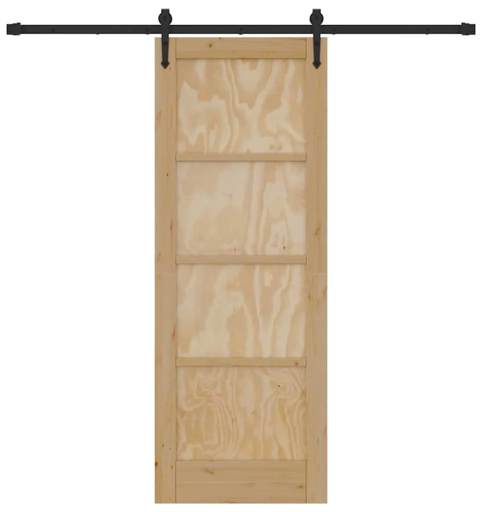 Porta Deslizante vidaXL com Conjunto de Ferragens 73.5x198.5 cm Madeir