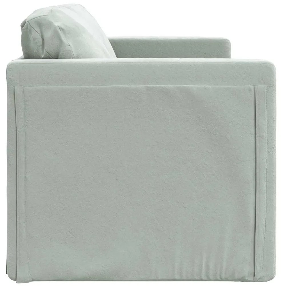 Sofá-cama sem pés 122x204x55 cm veludo cinzento-claro
