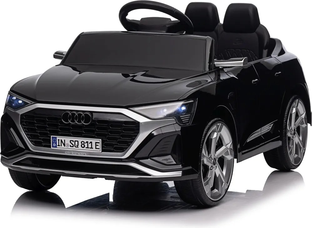 Carro elétrico para Crianças 12V 4x4 Audi SQ8, Rodas de espuma EVA, comando, assento Couro ecológico Preto