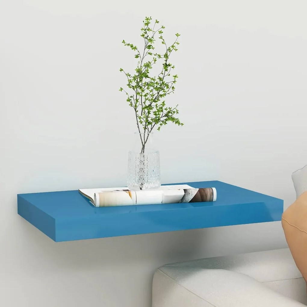 vidaXL Prateleira de parede suspensa 40x23x3,8 cm MDF azul