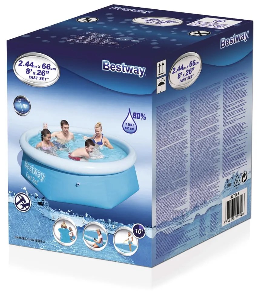 Bestway Fast Set Piscina insuflável redonda 244x66 cm 57265