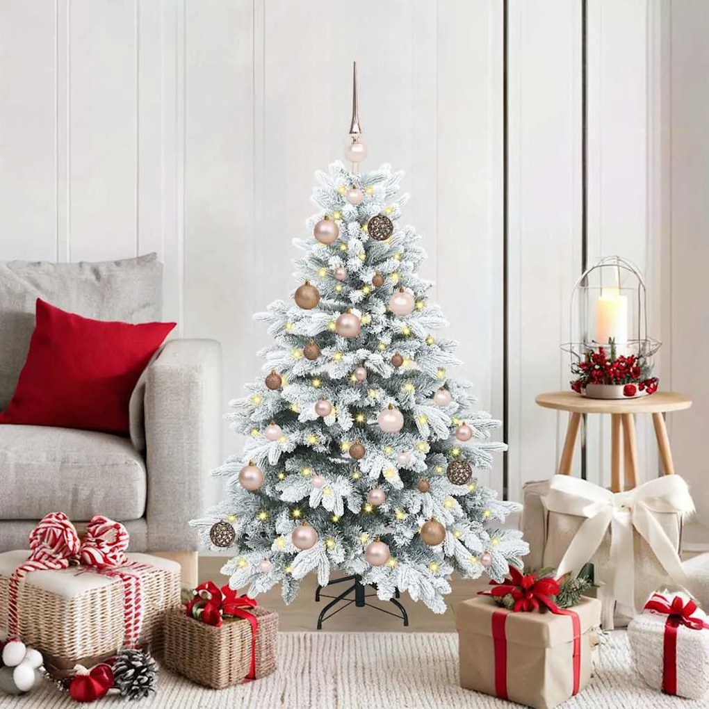 vidaXL Árvore de Natal Artificial com 150 LEDs Branco 120 cm PE e PVC