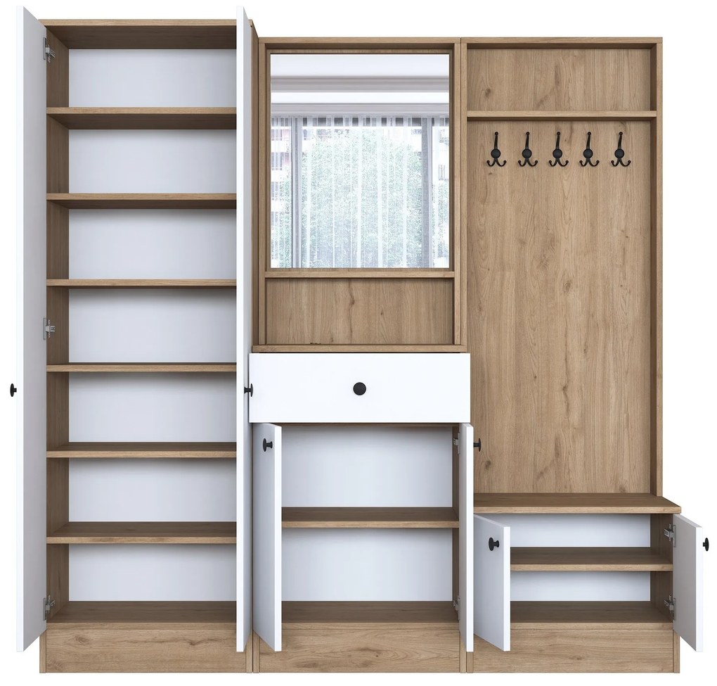 Cabide P6 – Nogueira e Branco – 179,4x182,8x35,5 cm