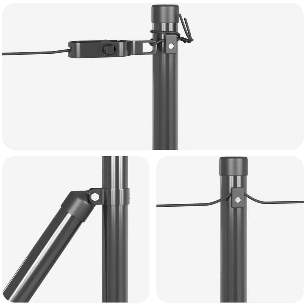 Postes de Cerca com Bases 26 pcs Ø32mm 110cm em Aço Galvanizado