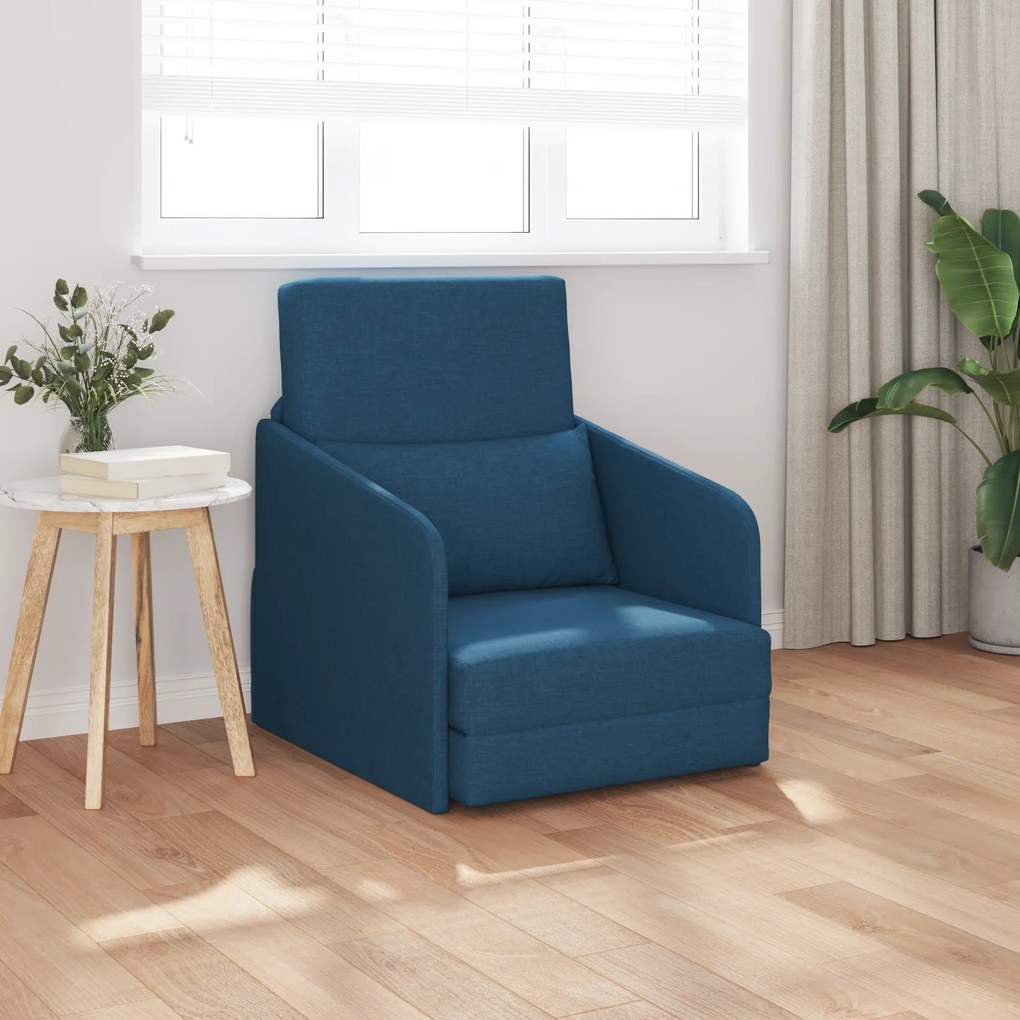 vidaXL Sofá Cama de Chão 2 em 1 Azul 65x80x83 cm Tecido