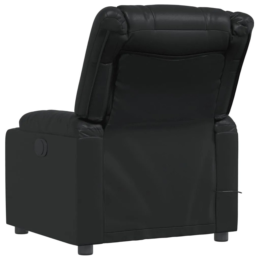 Poltrona de massagens reclinável couro artificial preto