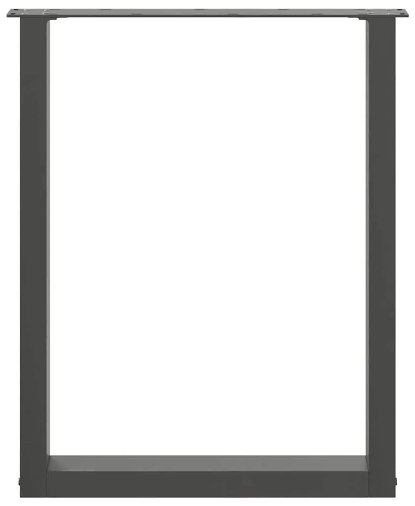 Pés de mesa de jantar em forma de U, 2 peças, preto, 70 x (72-73) cm,