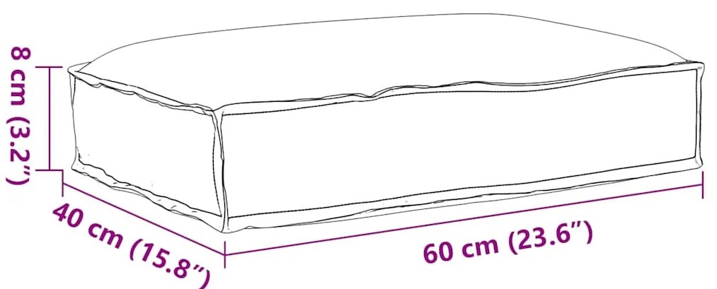 Almofada de Palete para Assento Creme 60x40x8 cm Tecido Oxford
