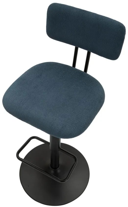 CONJUNTO 2 BANCOS DE BAR COM ELEVAÇÃO AZUL 41X47,5X85-106,5CM (ASSENTO 61-83)