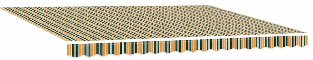 Tecido de Substituição para Toldo de 4,5x3,5 m Verde e Amarelo