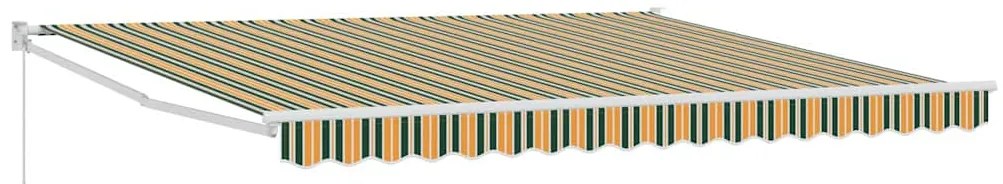 Toldo Retrátil Manual vidaXL Verde e Amarelo 400x300 cm