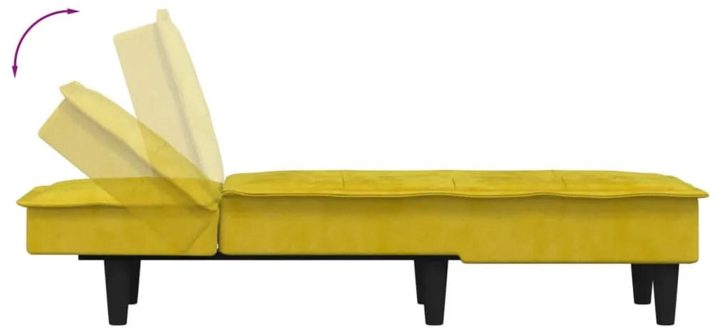 Chaise longue veludo amarelo