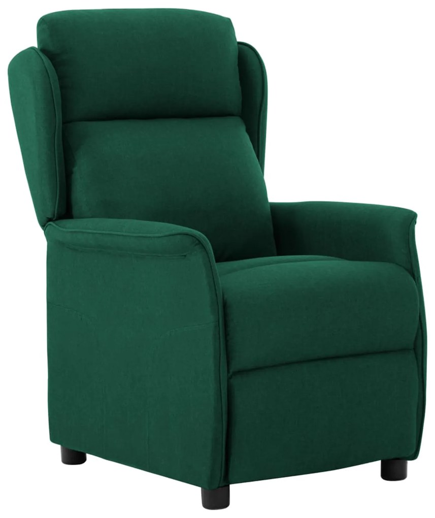vidaXL Cadeira Recliner Verde Escuro em Tecido