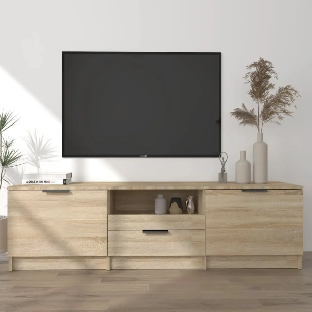 vidaXL Móvel p/ TV 140x35x40 cm madeira processada cor carvalho sonoma