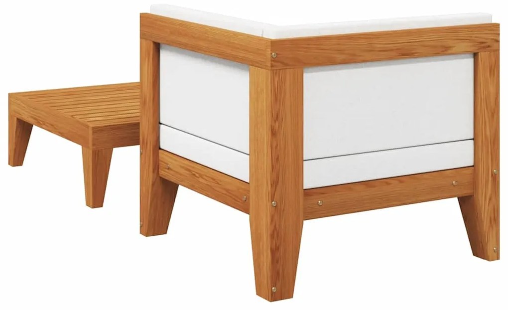 2 pcs conjunto lounge de jardim c/ almofadões acácia maciça