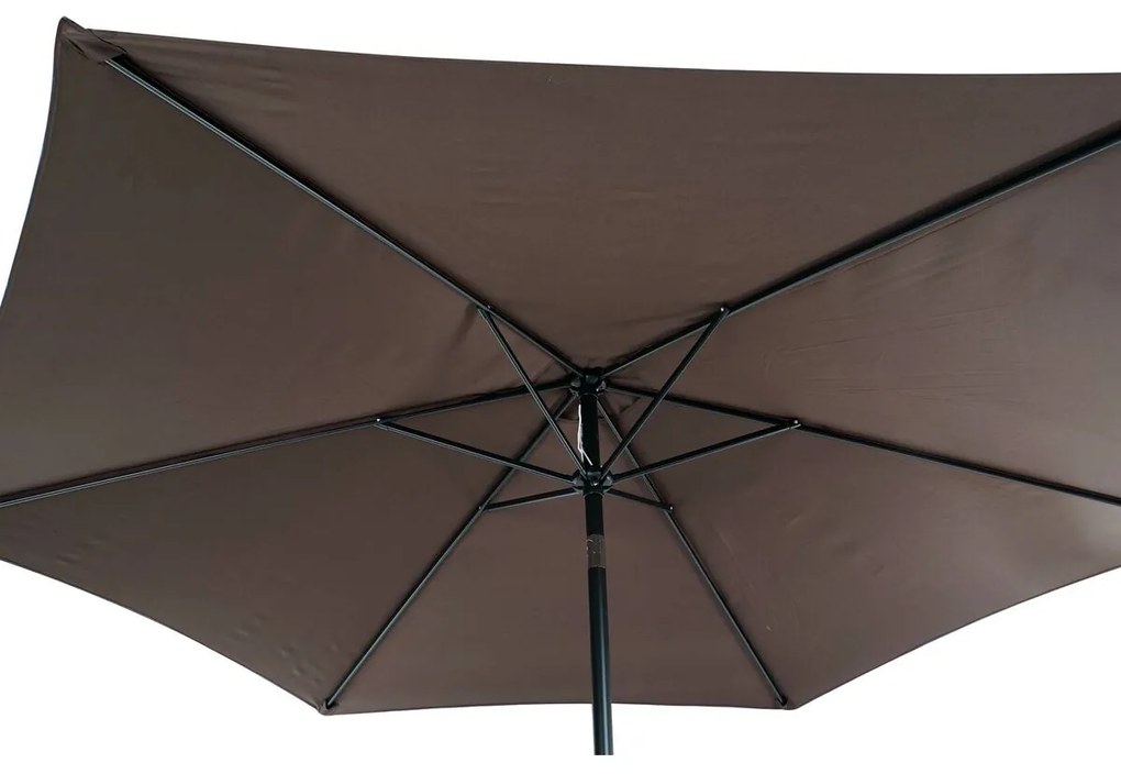 Parasol DKD Home Decor Preto Castanho Aço 300 x 300 x 250 cm