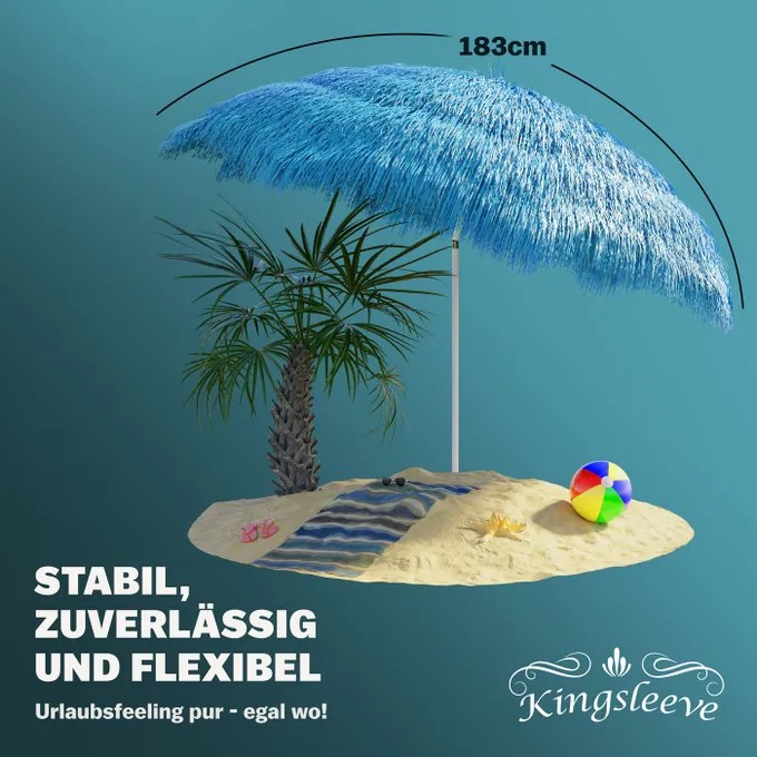 Guarda-sol Hawaii Ø160cm Proteção UV 30+ azul