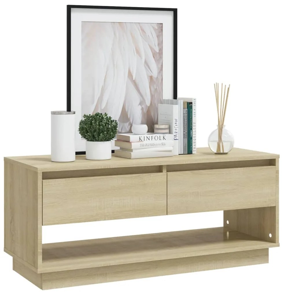 Móvel p/ TV derivados de madeira 102x41x44 cm carvalho sonoma