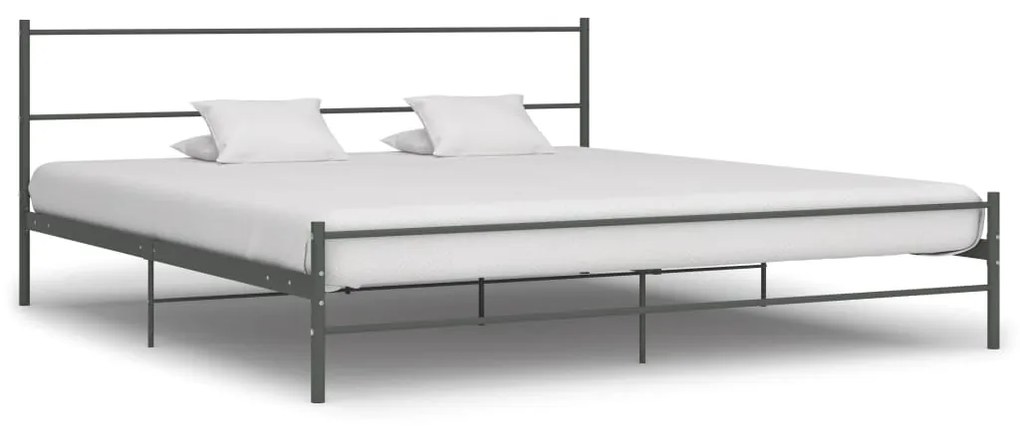 Estrutura de cama 180x200 cm metal cinzento