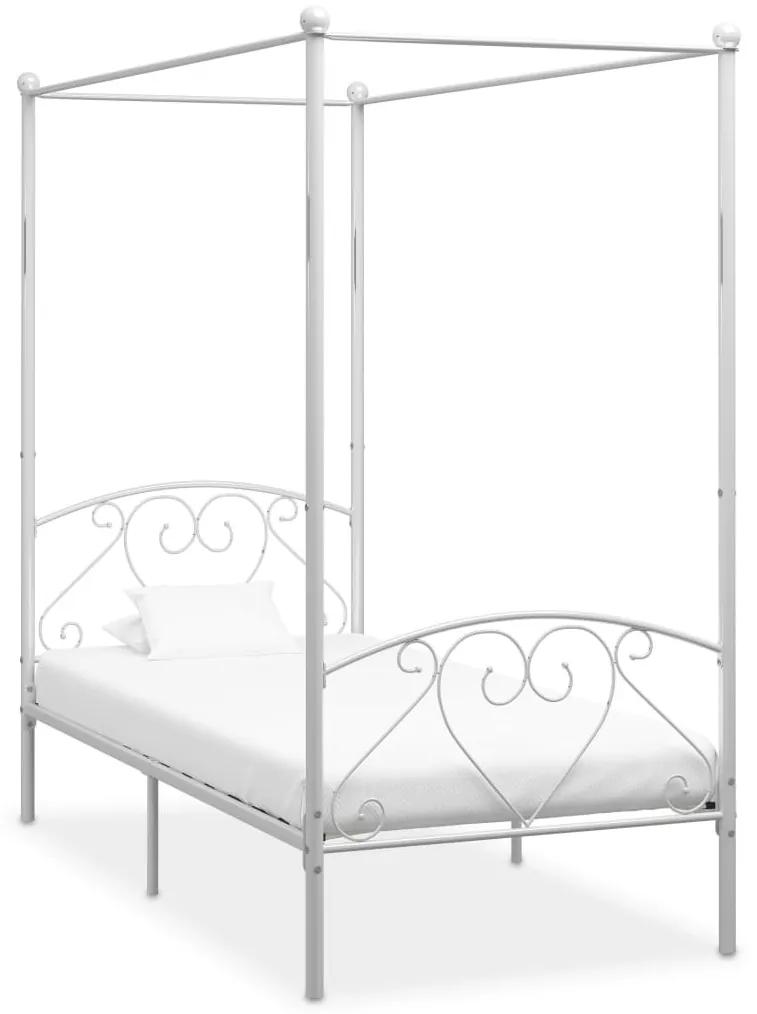 Estrutura de cama com dossel 100x200 cm metal branco