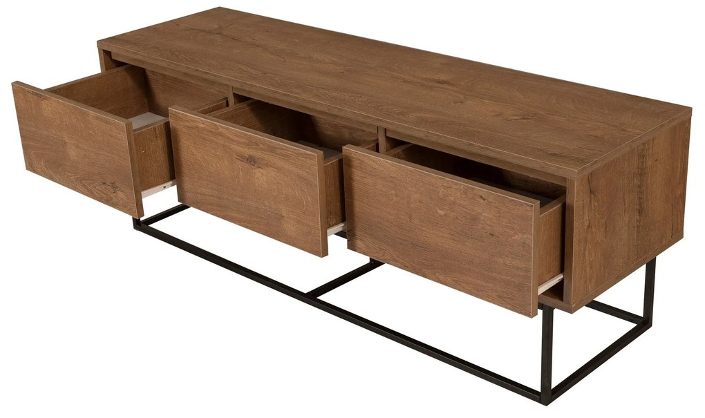 Conjunto de Mobiliário de Sala de Estar Laxus – Nogueira Preta – TV: 1
