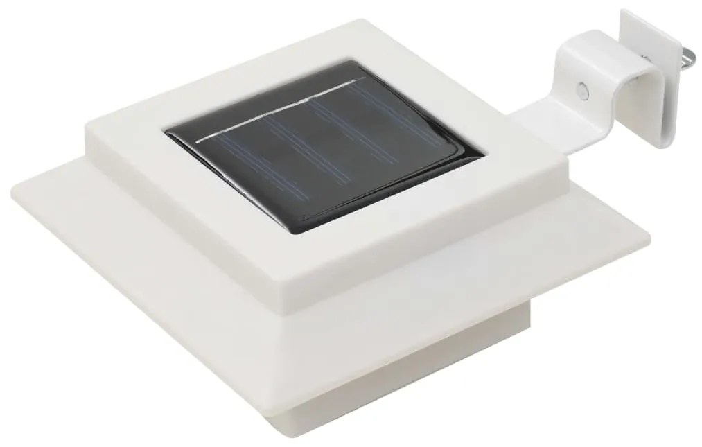 Candeeiro de exterior solar LED 12 pcs branco quadrado 12 cm