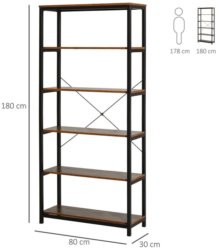 Estante Cleo com 6 Prateleiras - Design Industrial