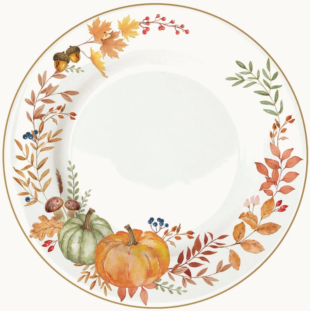 Pratos rasos em porcelana Harvest, conjunto de 6
