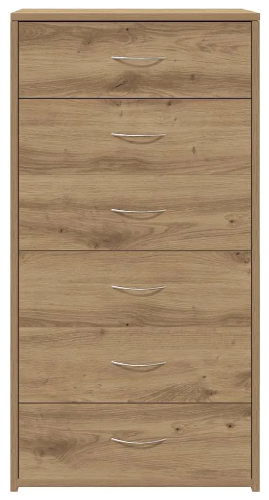 Aparador com 6 gavetas 50x34x96 cm madeira carvalho artisiano