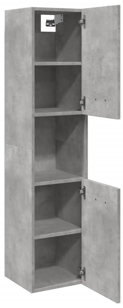 Armário suspenso de Casa de Banho 30x30x130cm deriv. madeira cinza cim