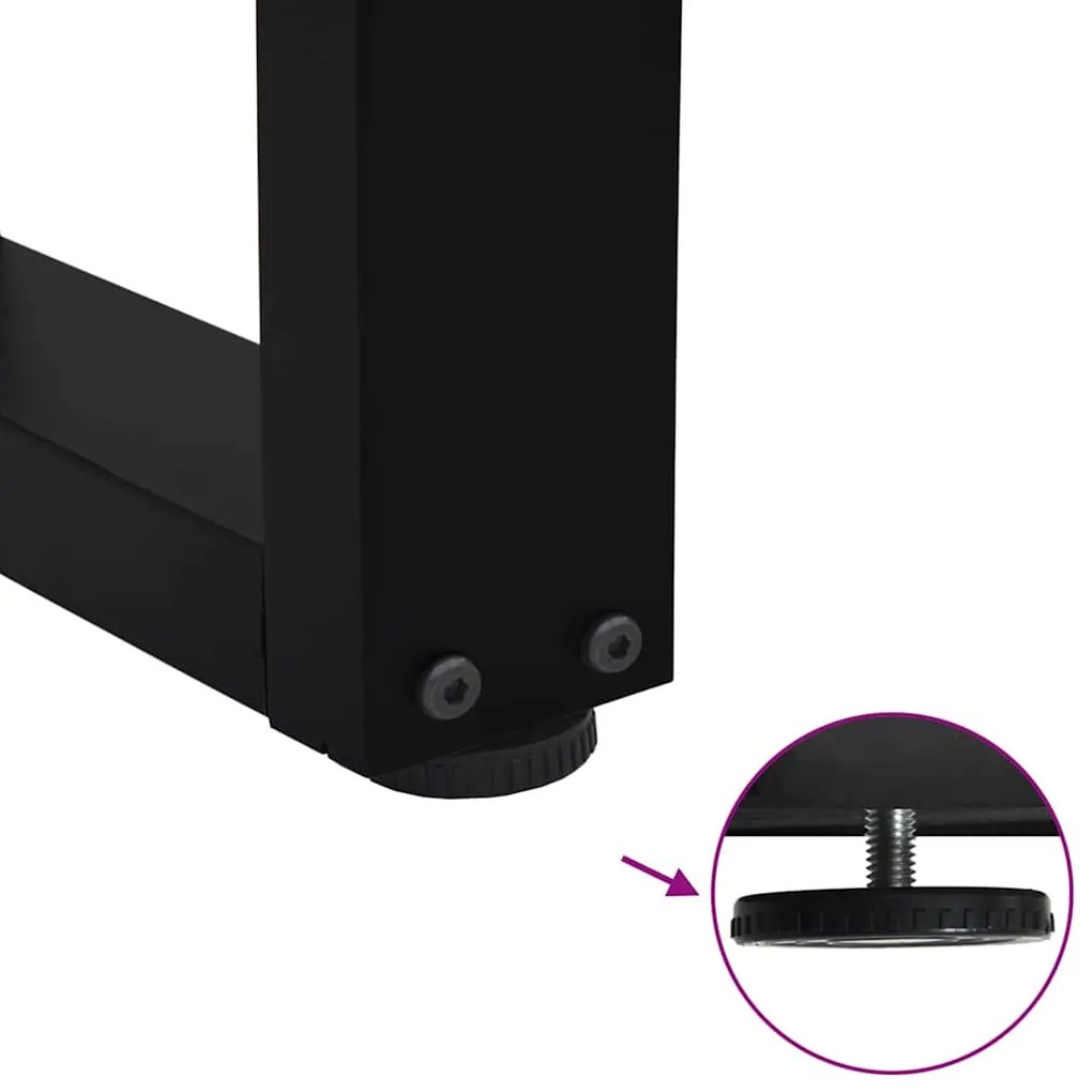 Pés para mesa de centro em V 2 peças preto 60x(42-43,3) cm aço